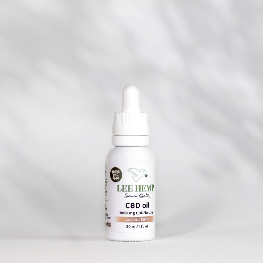 Broad Spectrum THC Free CBD Oil - Coconut Flavor - 1000 mg - 1 oz